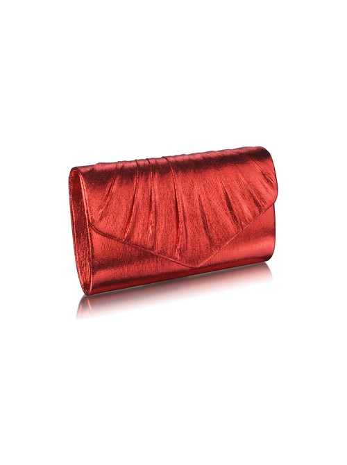 Katie Red Metallic Clutch Bag