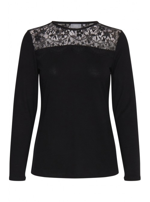Erin lace black Byoung long sleeve top