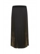  Luna Black with Gold Pleated Maxi Skirt by B.young