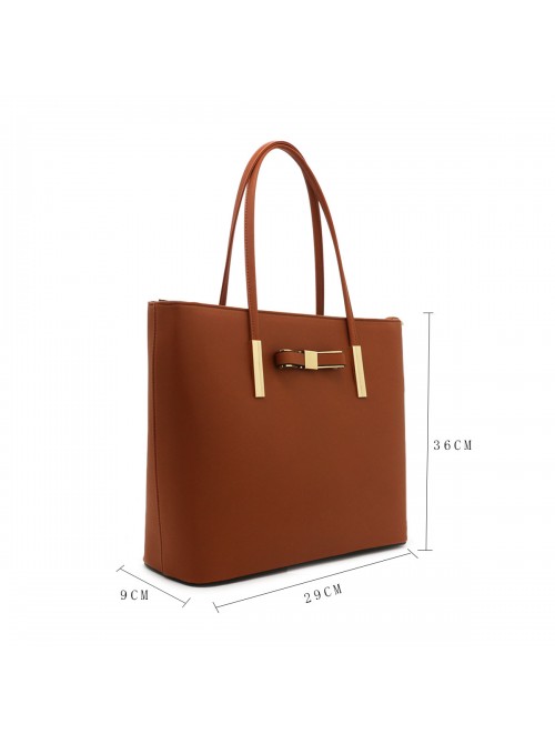Clara handbag with bow detail tote bag in Brown